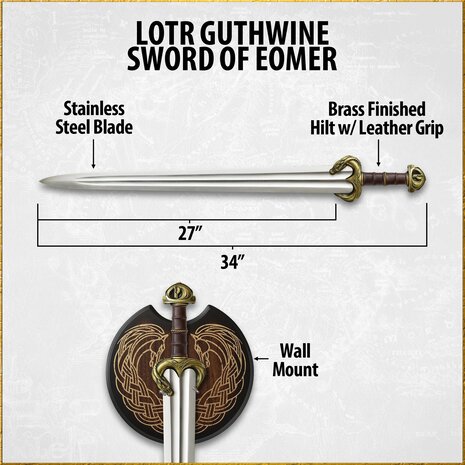 United Cutlery Lord of the Rings Replica 1/1 Sword of Eomer United Cutlery Lord of the Rings Replica 1/1 Sword of Eomer
