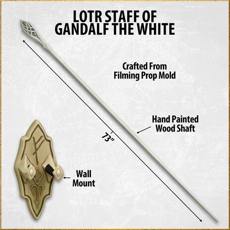 United Cutlery Le Seigneur des Anneaux Réplique 1/1 Staff of Gandalf the White United Cutlery Le Seigneur des Anneaux Réplique 1/1 Staff of Gandalf the White