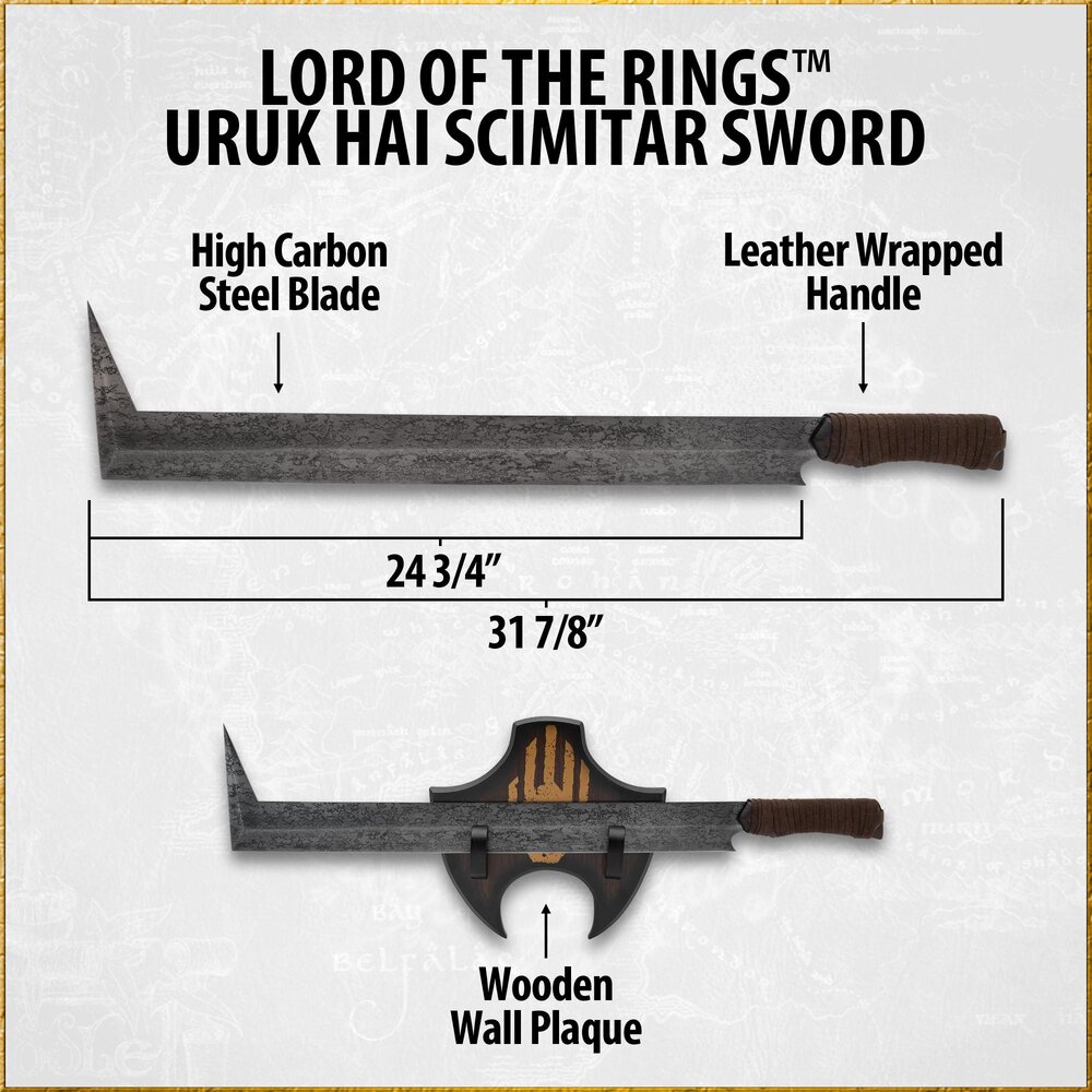 United Cutlery Lord of the Rings Replica 1/1 Uruk-Hai Scimitar United Cutlery Lord of the Rings Replica 1/1 Uruk-Hai Scimitar