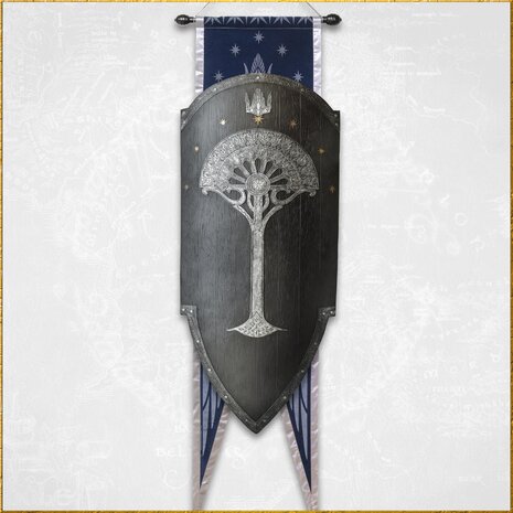 United Cutlery Le Seigneur des Anneaux Réplique 1/1 Gondorian Shield with Flag United Cutlery Le Seigneur des Anneaux Réplique 1/1 Gondorian Shield with Flag