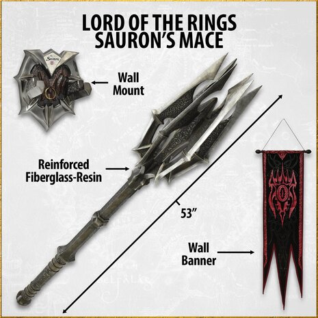 United Cutlery Lord of the Rings Replica 1/1 Mace of Sauron with One Ring United Cutlery Lord of the Rings Replica 1/1 Mace of Sauron with One Ring