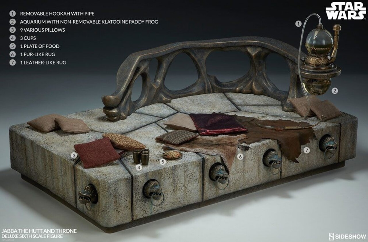 Sideshow Collectibles Star Wars Episode VI Action Figure 1/6 Jabba the Hutt & Throne Deluxe 34 cm Sideshow Collectibles Star Wars Episode VI Action Figure 1/6 Jabba the Hutt & Throne Deluxe 34 cm