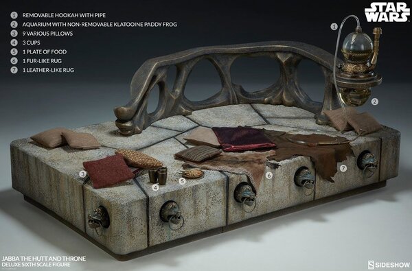 Sideshow Collectibles Star Wars Episode VI Action Figure 1/6 Jabba the Hutt & Throne Deluxe 34 cm Sideshow Collectibles Star Wars Episode VI Action Figure 1/6 Jabba the Hutt & Throne Deluxe 34 cm