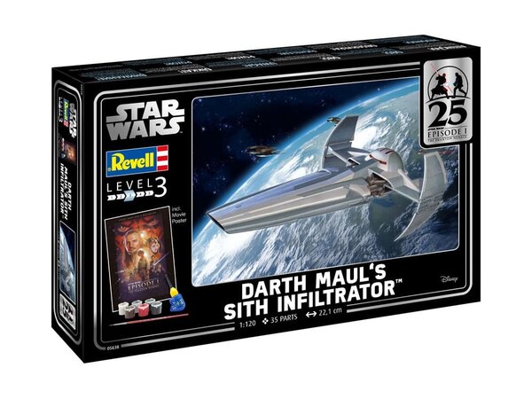 Revell Star Wars Episode I Model Kit 1/120 Darth Maul's Sith Infiltrator 22 cm Revell Star Wars Episode I Model Kit 1/120 Darth Maul's Sith Infiltrator 22 cm
