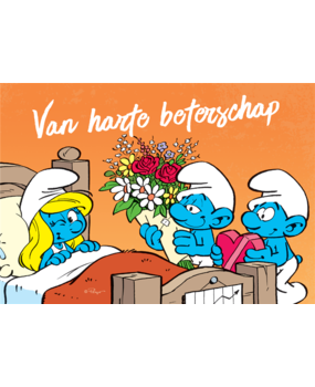 Puppy De Smurfen Beterschap Smurfin Postkaart Puppy De Smurfen Beterschap Smurfin Postkaart