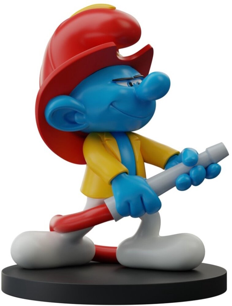 Blue Resin De Smurfen Beeldje Brandweersmurf 11 cm Blue Resin De Smurfen Beeldje Brandweersmurf 11 cm