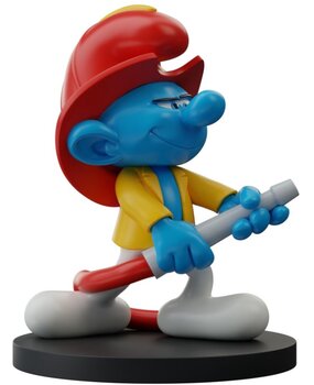 Blue Resin De Smurfen Beeldje Brandweersmurf 11 cm Blue Resin De Smurfen Beeldje Brandweersmurf 11 cm