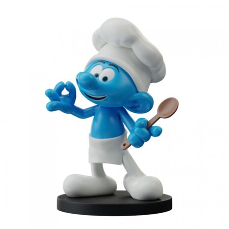 Blue Resin De Smurfen Beeldje Koksmurf 11 cm Blue Resin De Smurfen Beeldje Koksmurf 11 cm