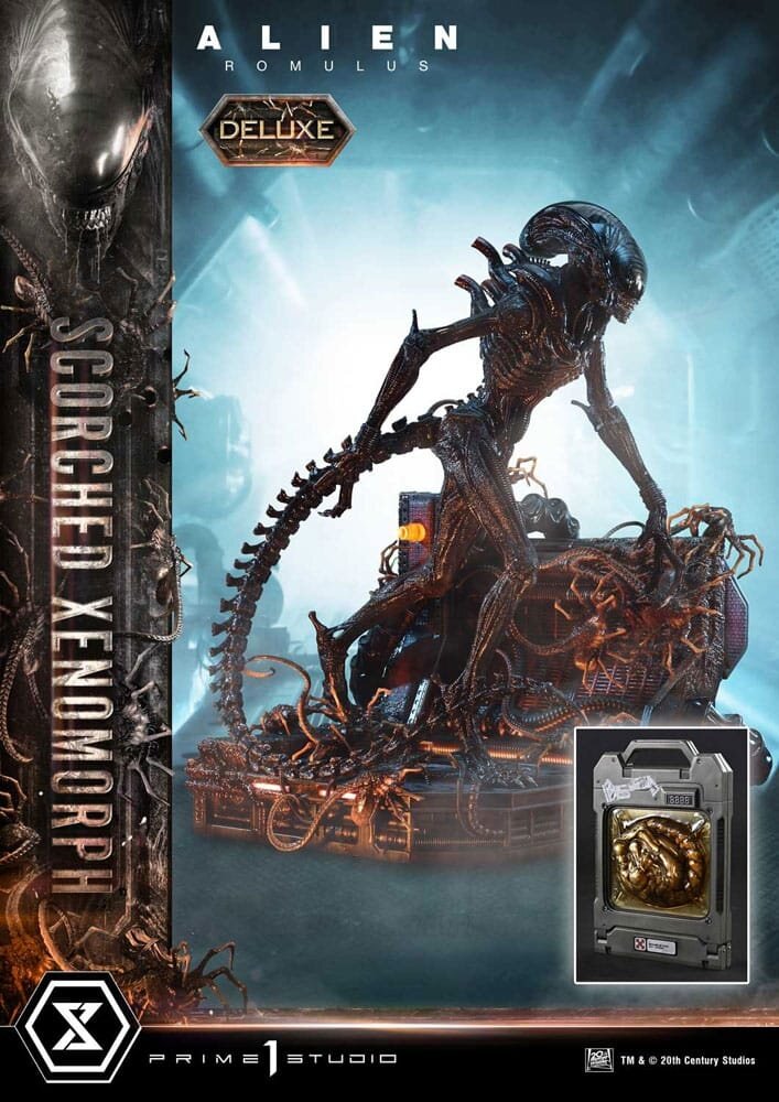 Prime 1 Studio Alien: Romulus Museum Masterline XL Statue 1/3 Scorched Xenomorph Deluxe Bonus Version 98 cm