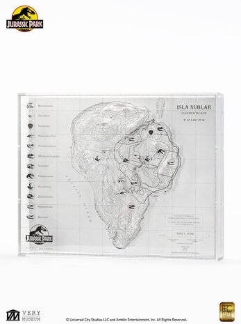 Elite Creature Collectibles Jurassic Park Replica Topographic Map Isla Nublar 27 cm Elite Creature Collectibles Jurassic Park Replica Topographic Map Isla Nublar 27 cm