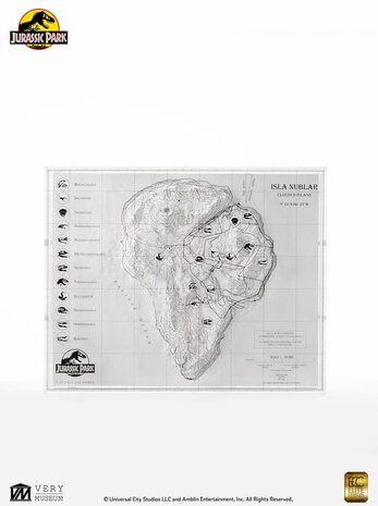Elite Creature Collectibles Jurassic Park Replica Topographic Map Isla Nublar 27 cm Elite Creature Collectibles Jurassic Park Replica Topographic Map Isla Nublar 27 cm