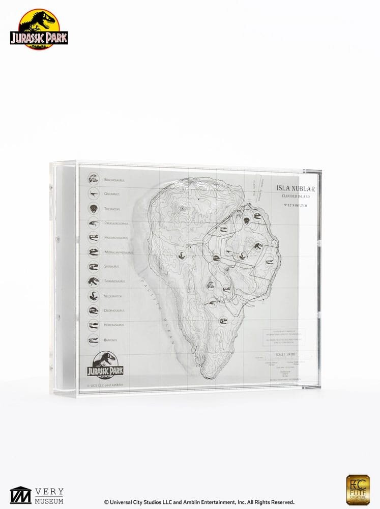 Elite Creature Collectibles Jurassic Park Replica Topographic Map Isla Nublar 27 cm Elite Creature Collectibles Jurassic Park Replica Topographic Map Isla Nublar 27 cm