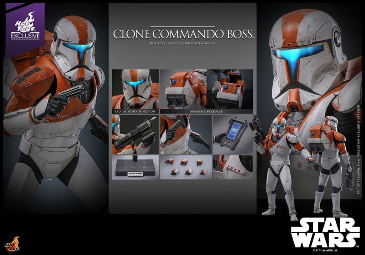 Hot Toys Star Wars: The Clone Wars Action Figure 1/6 Clone Commando Boss Hot Toys Exclusive 30 cm Hot Toys Star Wars: The Clone Wars Action Figure 1/6 Clone Commando Boss Hot Toys Exclusive 30 cm