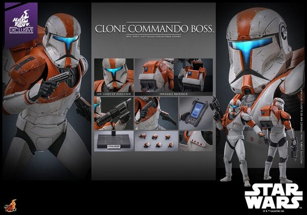 Hot Toys Star Wars: The Clone Wars Action Figure 1/6 Clone Commando Boss Hot Toys Exclusive 30 cm Hot Toys Star Wars: The Clone Wars Action Figure 1/6 Clone Commando Boss Hot Toys Exclusive 30 cm