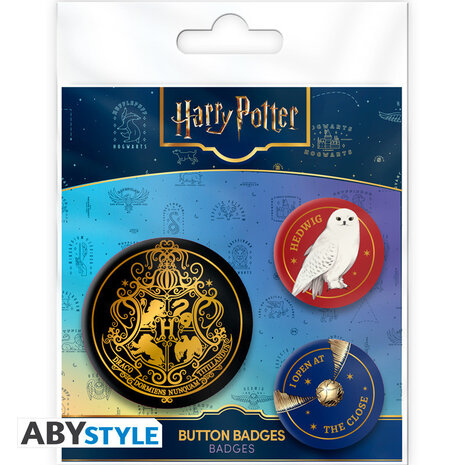 ABY Style Harry Potter Hogwarts Badge Pack (3x) ABY Style Harry Potter Hogwarts Badge Pack (3x)