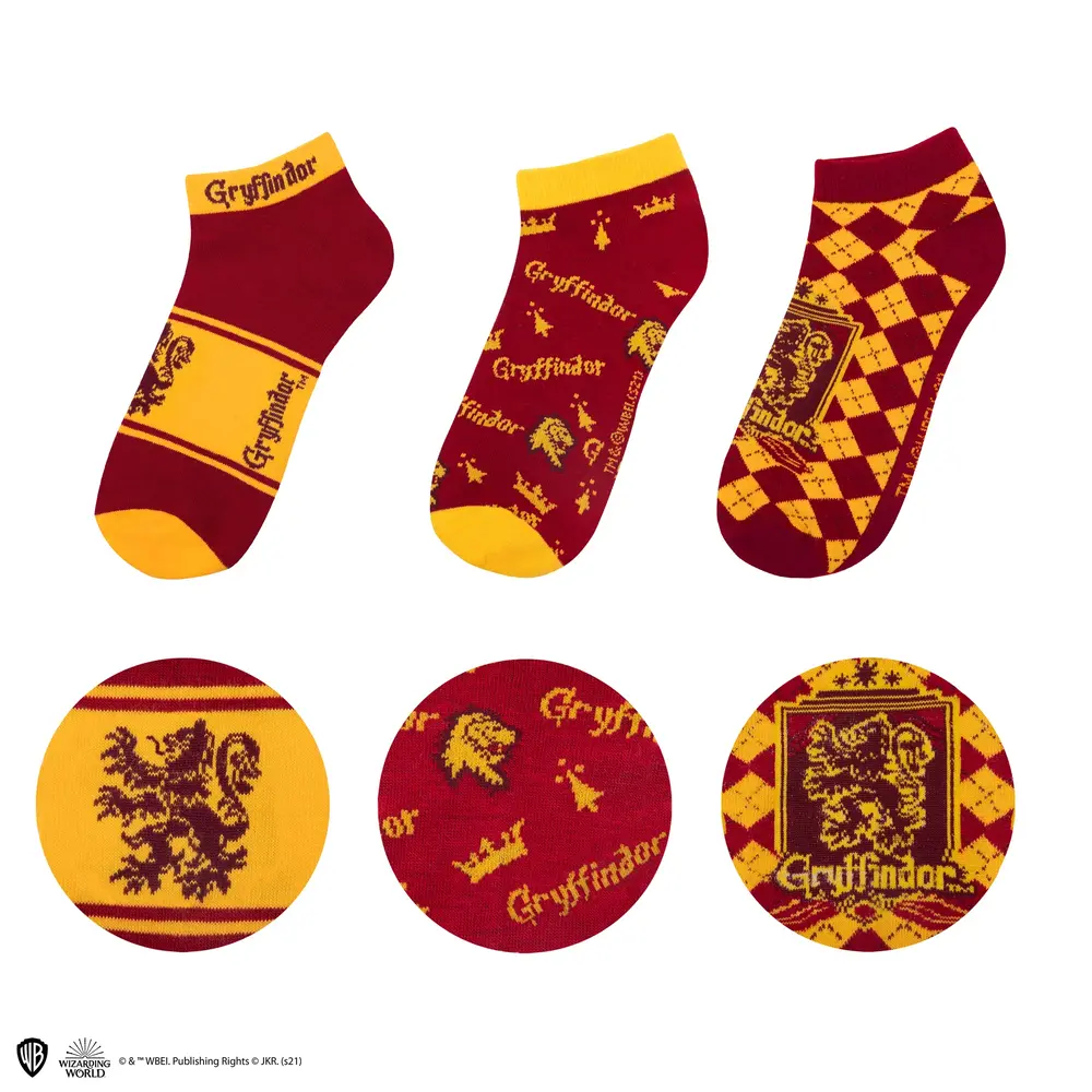 Cinereplicas Harry Potter Gryffindor Ankle Socks (3 stuks)