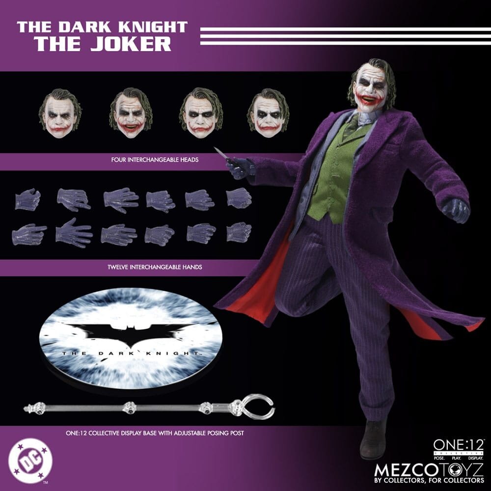 Mezco Toyz The Dark Knight Action Figure 1/12 Joker 17 cm