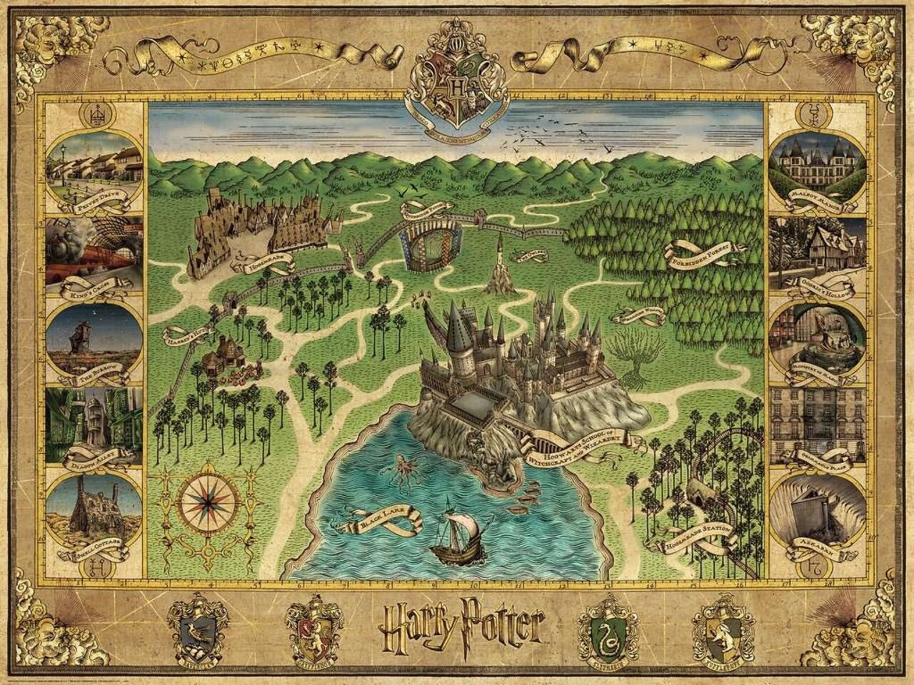 Ravensburger Harry Potter Hogwarts Map Puzzel (1500 stukken) Ravensburger Harry Potter Hogwarts Map Puzzel (1500 stukken)