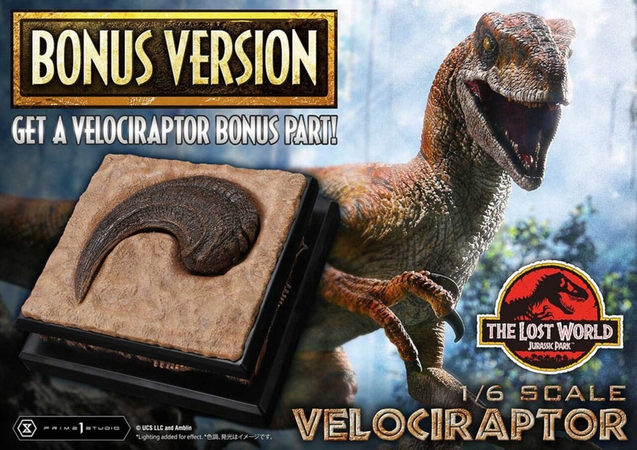 Prime 1 Studio Jurassic Park II Legacy Museum Collection Statue 1/6 Velociraptor Bonus Version 41 cm