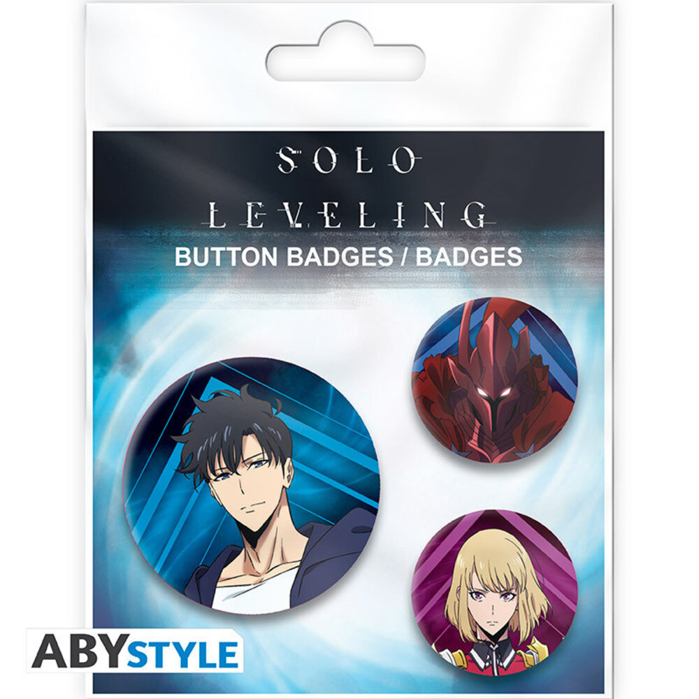 ABY Style Solo Leveling Igris, Jinwoo & Cha Hae Badge Pack (3x) ABY Style Solo Leveling Igris, Jinwoo & Cha Hae Badge Pack (3x)
