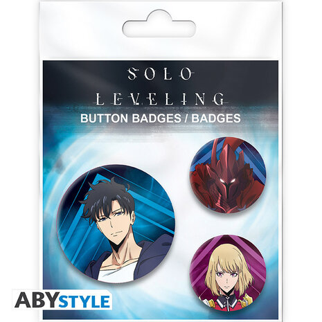 ABY Style Solo Leveling Igris, Jinwoo & Cha Hae Badge Pack (3x) ABY Style Solo Leveling Igris, Jinwoo & Cha Hae Badge Pack (3x)