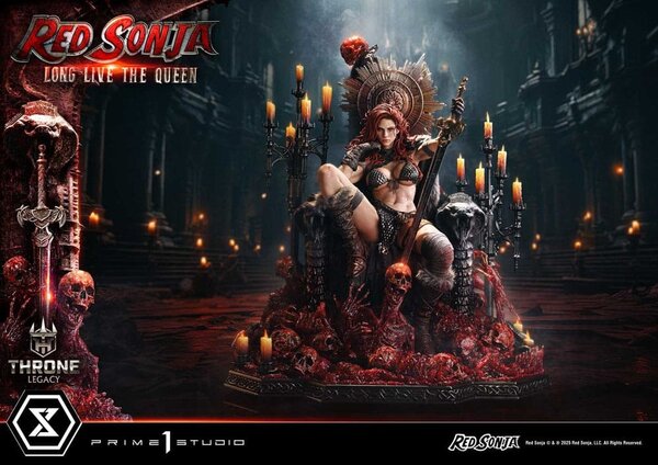 Prime 1 Studio Red Sonja Throne Legacy Collection Statue Statue 1/3 Red Sonja: Long Live the Queen Bonus Version 77 cm