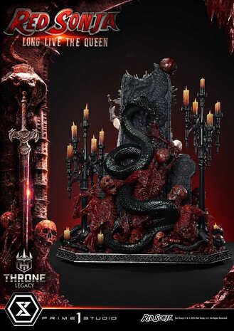 Prime 1 Studio Red Sonja Throne Legacy Collection Statue Statue 1/3 Red Sonja: Long Live the Queen Bonus Version 77 cm