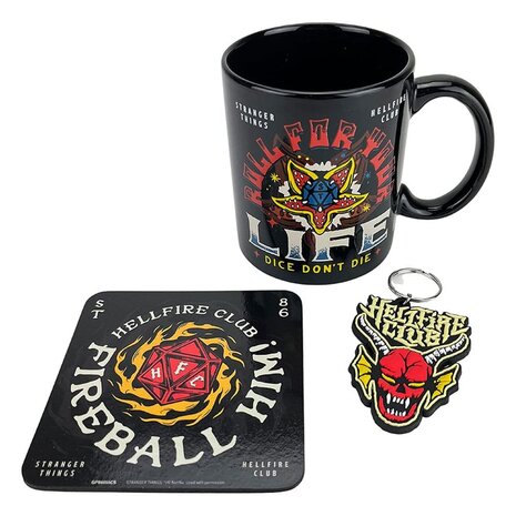 Pyramid International Stranger Things Mug, Coaster and Keychain Set Hellfire Pyramid International Stranger Things Mug, Coaster and Keychain Set Hellfire