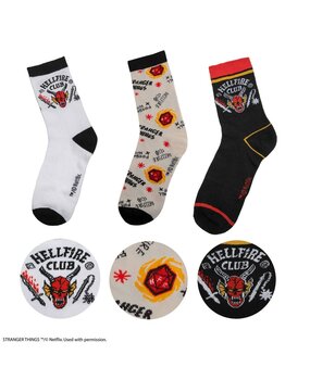 Cinereplicas Stranger Things Hellfire Sokken (3x) Cinereplicas Stranger Things Hellfire Sokken (3x)