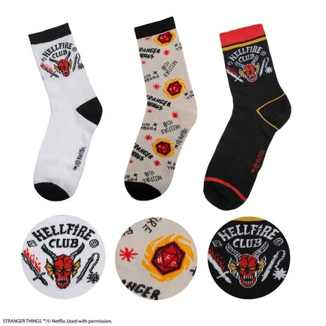 Cinereplicas Stranger Things Hellfire Socks (3x) Cinereplicas Stranger Things Hellfire Socks (3x)
