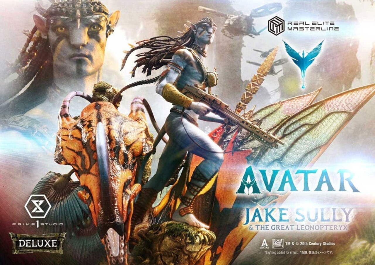 Prime 1 Studio Avatar (Film) Real Elite Masterline Series Statue 1/4 Jake Sully & The Great Leonopteryx Deluxe Bonus Ver. 87 cm