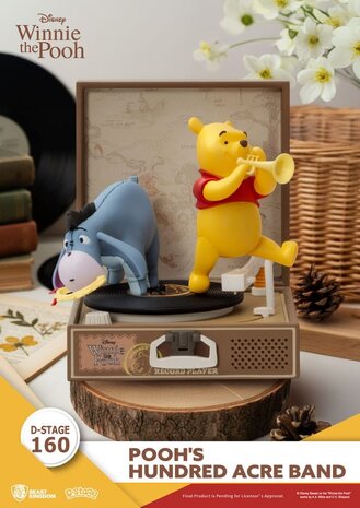 Beast Kingdom Winnie the Pooh Record Player Series PVC Diorama Pooh's Hundred Acre Band 12 cm