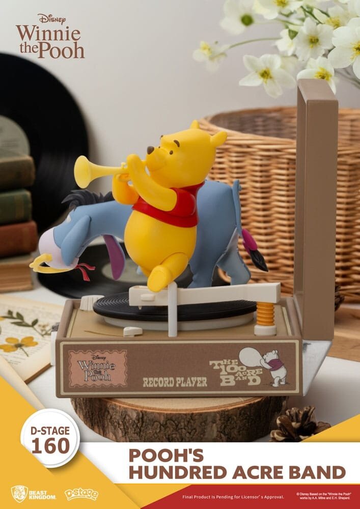 Beast Kingdom Winnie the Pooh Record Player Series PVC Diorama Pooh's Hundred Acre Band 12 cm