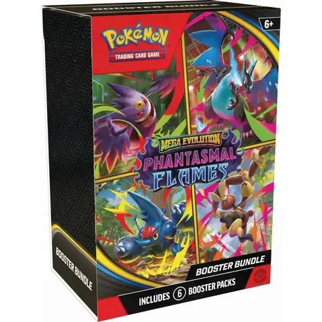 The Pokémon Company Pokémon Mega Evolution Phantasmal Flames Booster Bundle (6 boosters)