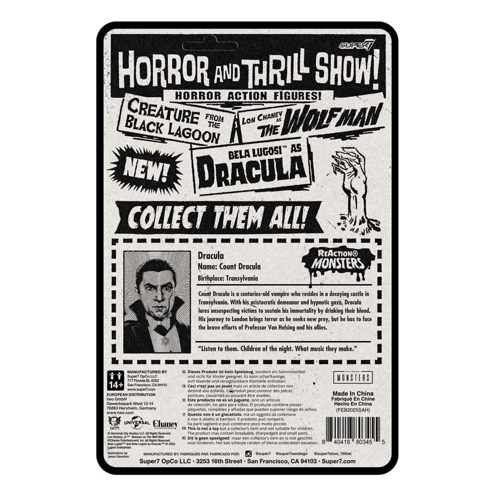 Super7 Universal Monsters ReAction+ Action Figure Wave 1 Dracula 10 cm Super7 Universal Monsters ReAction+ Action Figure Wave 1 Dracula 10 cm