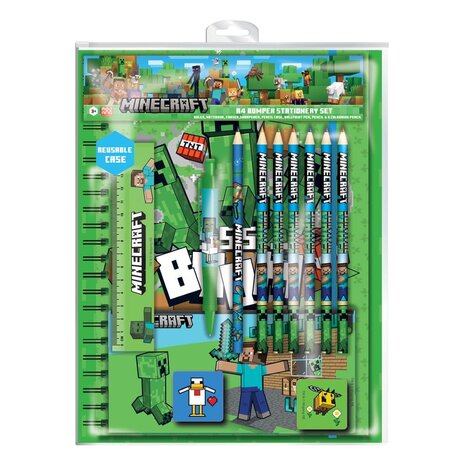 Pyramid International Minecraft 12-Piece Stationery Set A4 Bumper Pyramid International Minecraft 12-Piece Stationery Set A4 Bumper