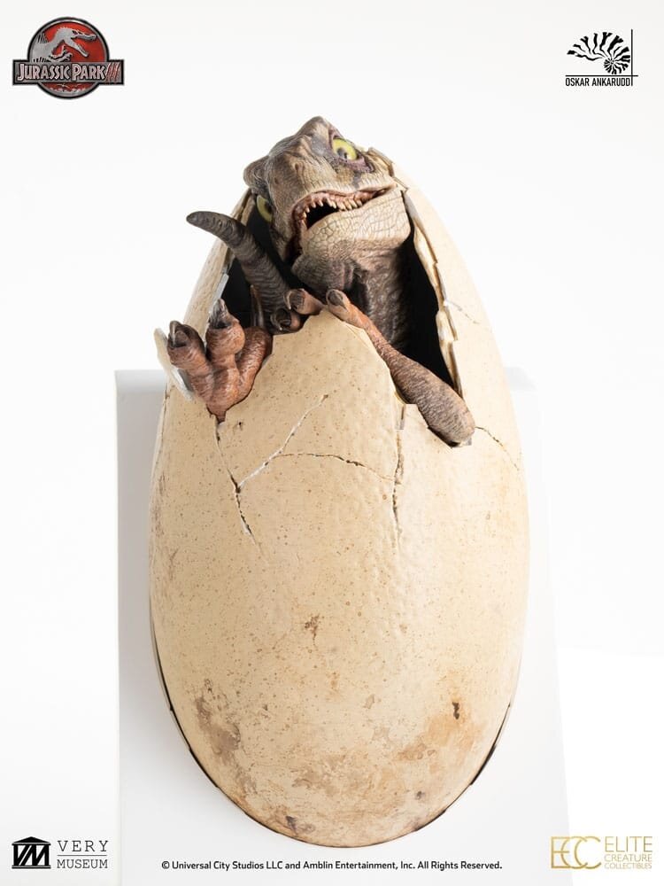 Elite Creature Collectibles Jurassic Park III ECC Elite Creature Line Statue White Queen Hatching Egg 13 cm