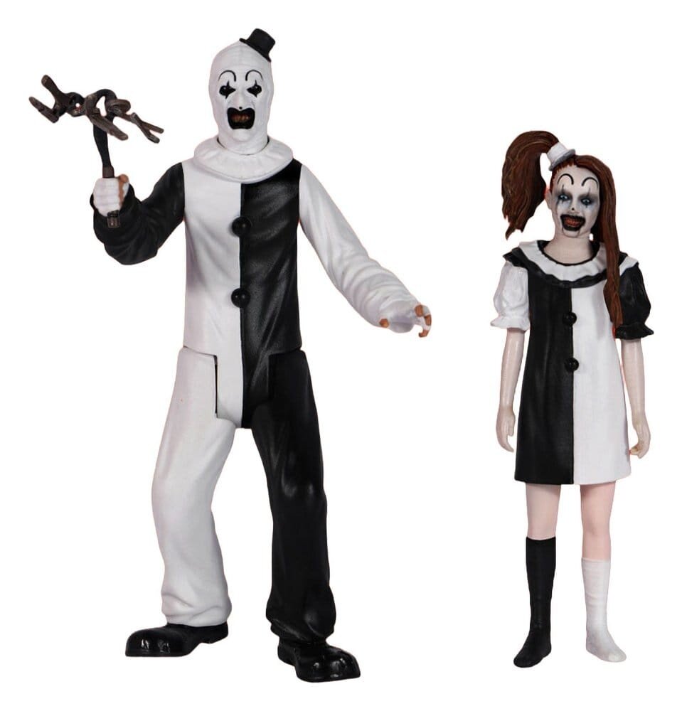 Mezco Toyz Terrifier 2 5 Points Action Figures Set Art & Little Pale Girl 10 cm