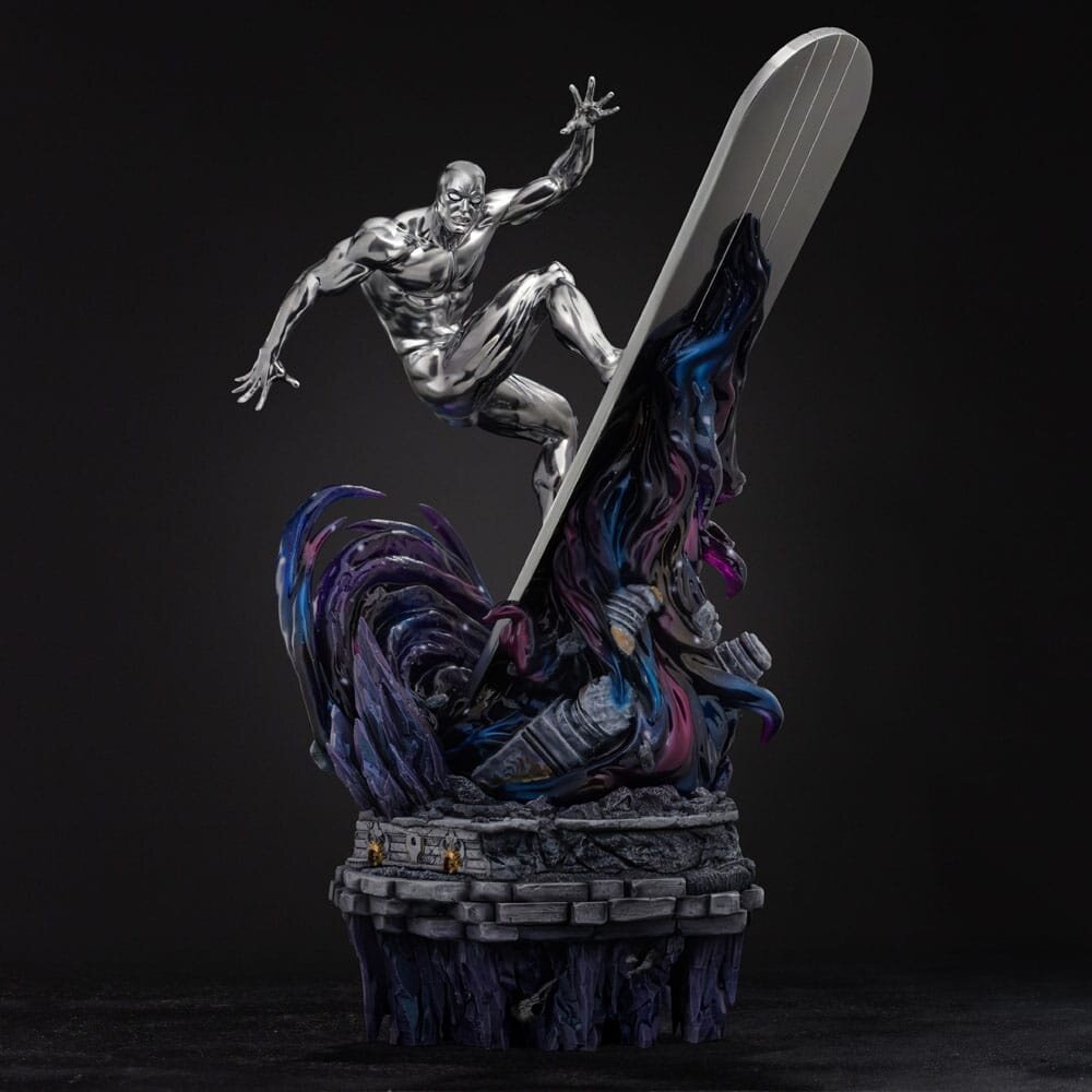 Iron Studios Marvel Comics Infinity Gauntlet Diorama Art Scale Statue 1/10 Silver Surfer Deluxe 36 cm