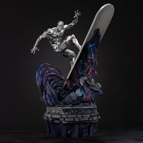 Iron Studios Marvel Comics Infinity Gauntlet Diorama Art Scale Statue 1/10 Silver Surfer Deluxe 36 cm