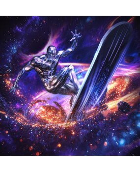 Iron Studios Marvel Comics Infinity Gauntlet Diorama Art Scale Statue 1/10 Silver Surfer Deluxe 36 cm