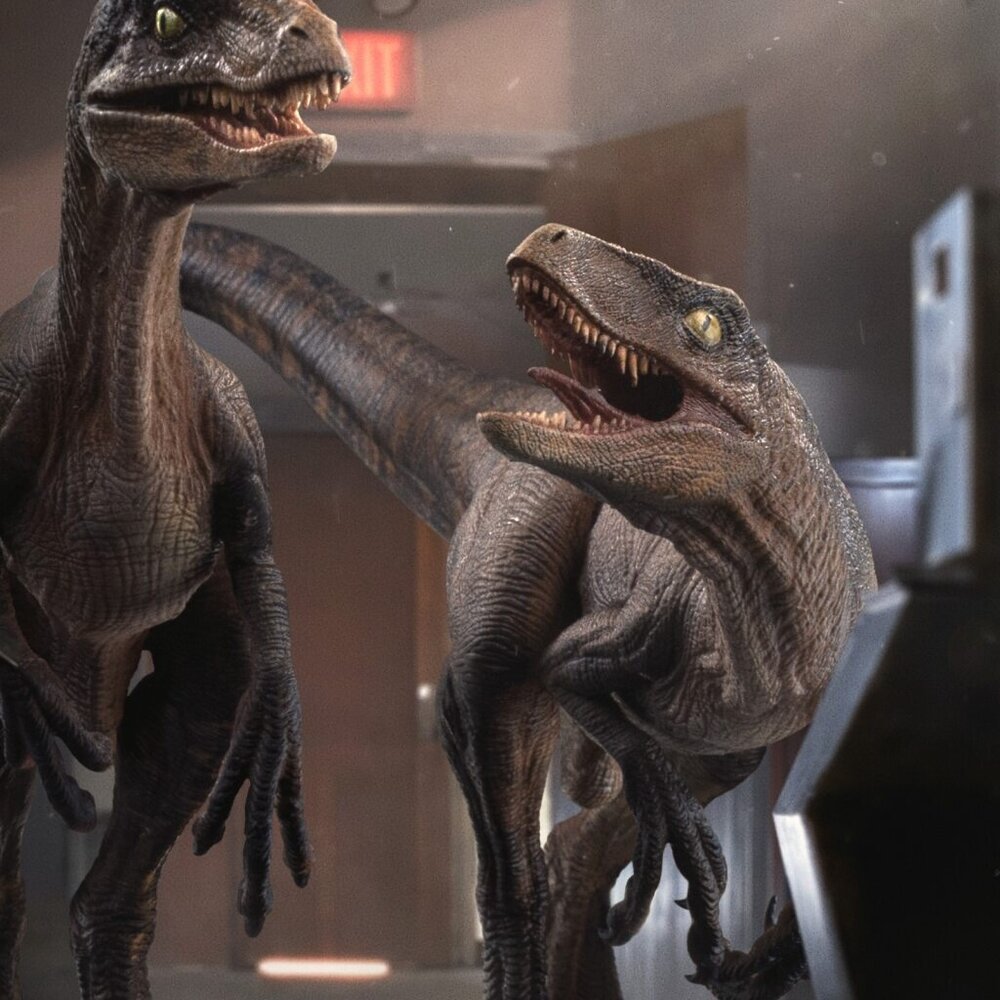 Iron Studios Jurassic Park Art Scale Statue 1/10 Raptors at the Kitchen's Door 28 cm Iron Studios Jurassic Park Art Scale Statue 1/10 Raptors at the Kitchen's Door 28 cm