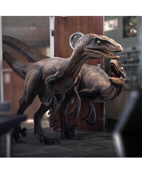 Iron Studios Jurassic Park Art Scale Statue 1/10 Raptors at the Kitchen's Door 28 cm