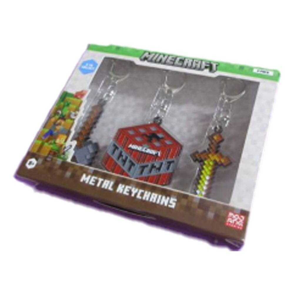 PMI Minecraft Set Metalen Sleutelhangers (Axe, Sword & TNT) PMI Minecraft Set Metalen Sleutelhangers (Axe, Sword & TNT)