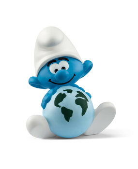 Schleich De Smurfen PVC Beeldje Smurf met Wereldbol 6 cm