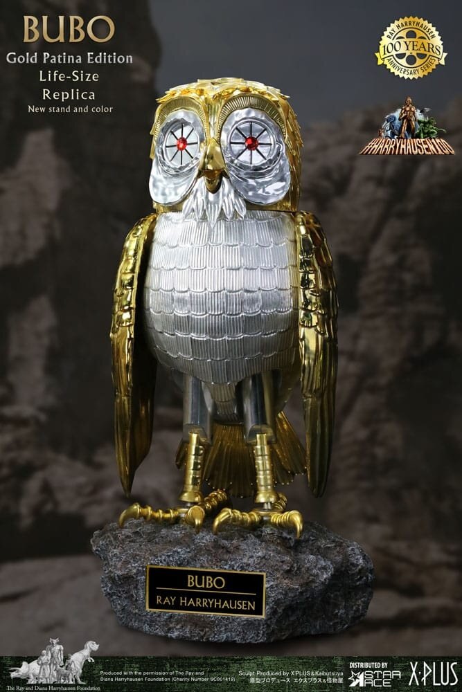 Star Ace Toys Clash of the Titans Statue Ray Harryhausens Bubo Gold Patina Edition Deluxe Ver. 34 cm