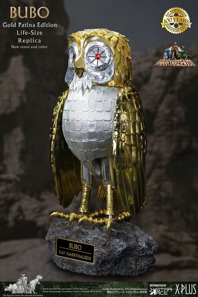 Star Ace Toys Clash of the Titans Statue Ray Harryhausens Bubo Gold Patina Edition Deluxe Ver. 34 cm