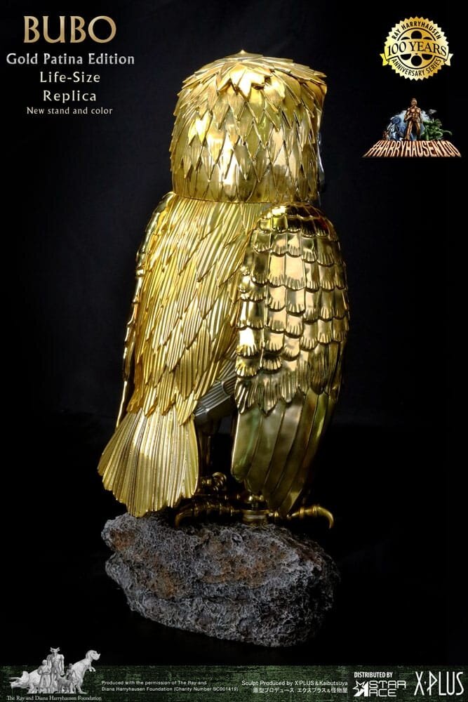Star Ace Toys Clash of the Titans Statue Ray Harryhausens Bubo Gold Patina Edition Deluxe Ver. 34 cm