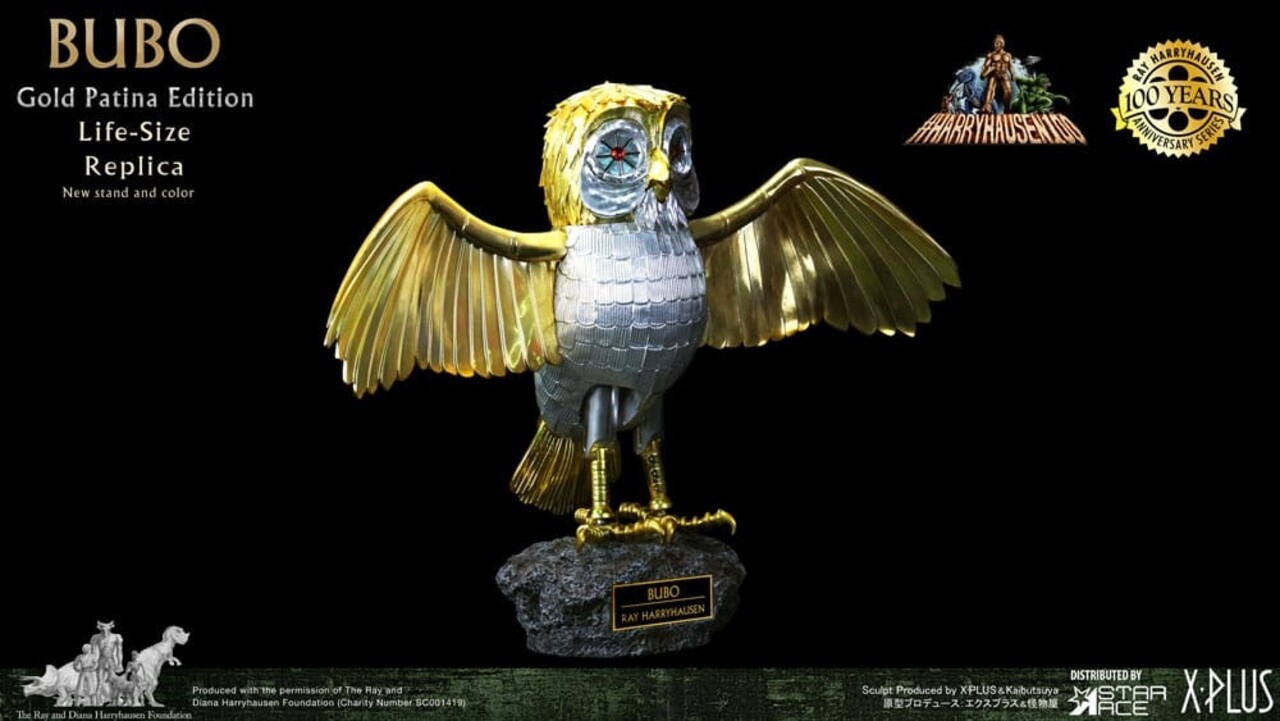 Star Ace Toys Clash of the Titans Statue Ray Harryhausens Bubo Gold Patina Edition Deluxe Ver. 34 cm