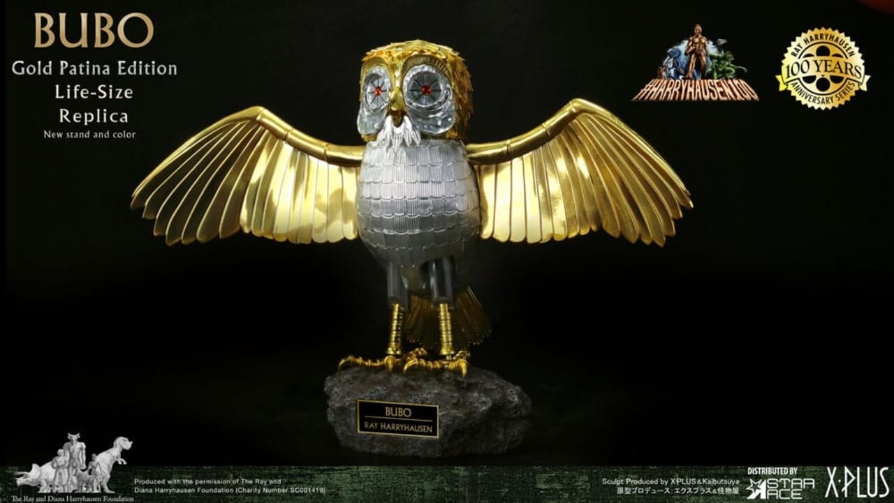 Star Ace Toys Clash of the Titans Statue Ray Harryhausens Bubo Gold Patina Edition Deluxe Ver. 34 cm